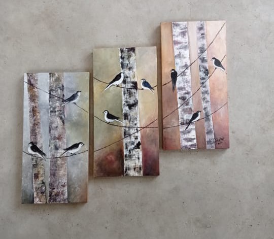 Painted Wall Decor (3 Pieces)